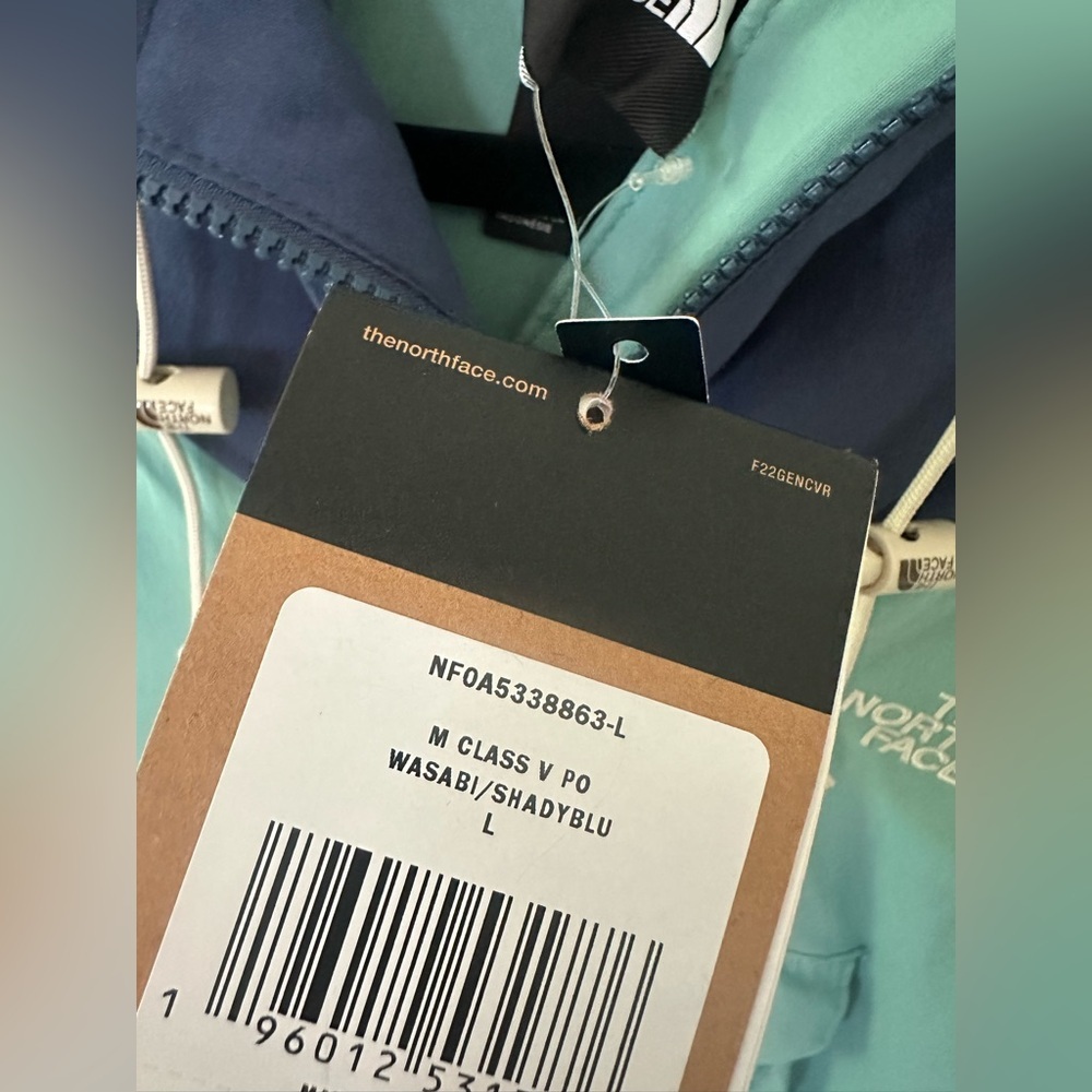 The North Face men’s Two-Tone Windbreaker Jacket - Teal & Navy NWT size L - Picture 5 of 9
